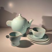 Jean luce for villeroy & boch mettlach, rare art deco blue tea service c