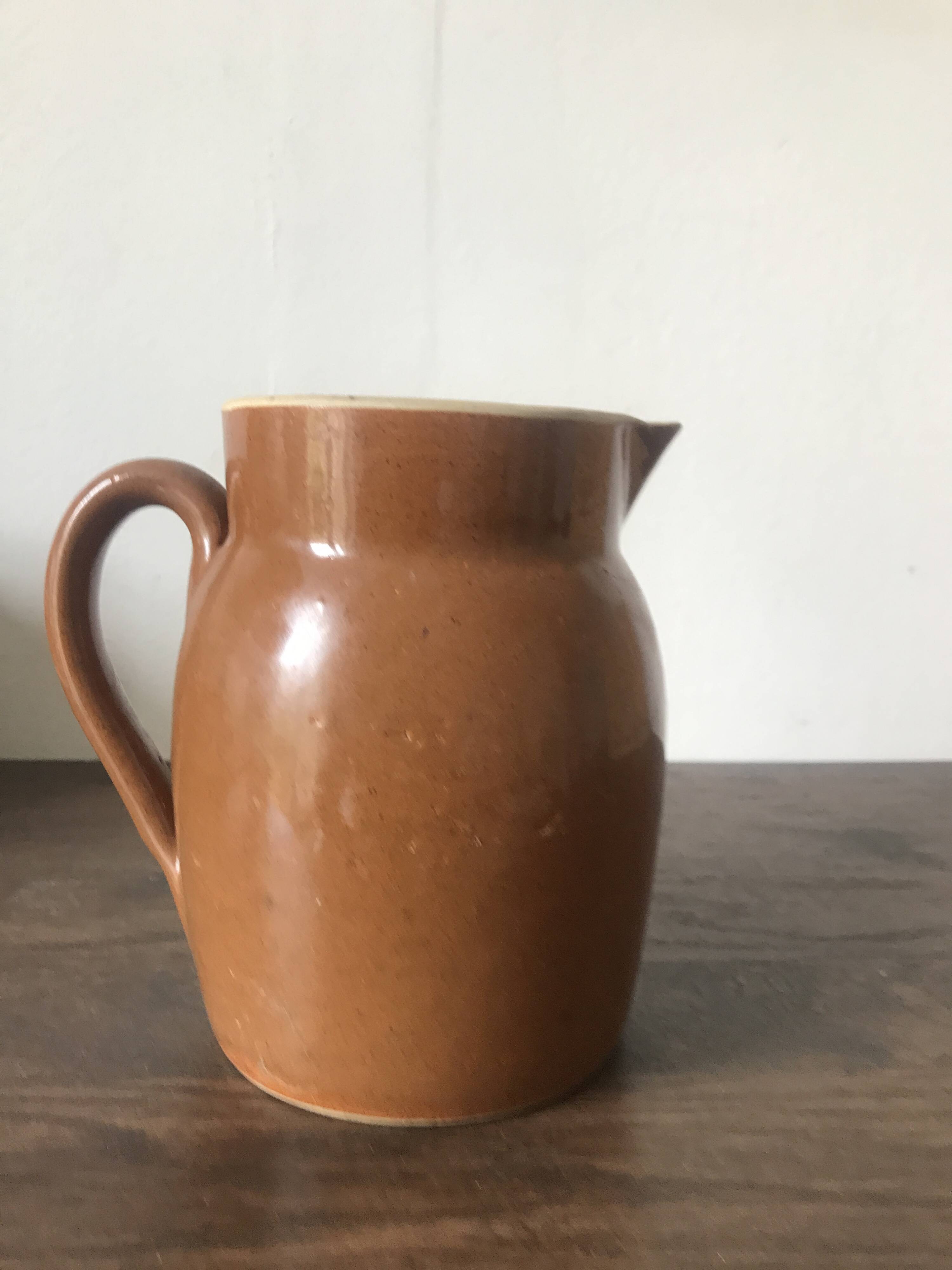 Set of 3 glazed stoneware jugs