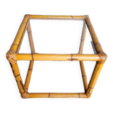 Square rattan end coffee table ep 1970