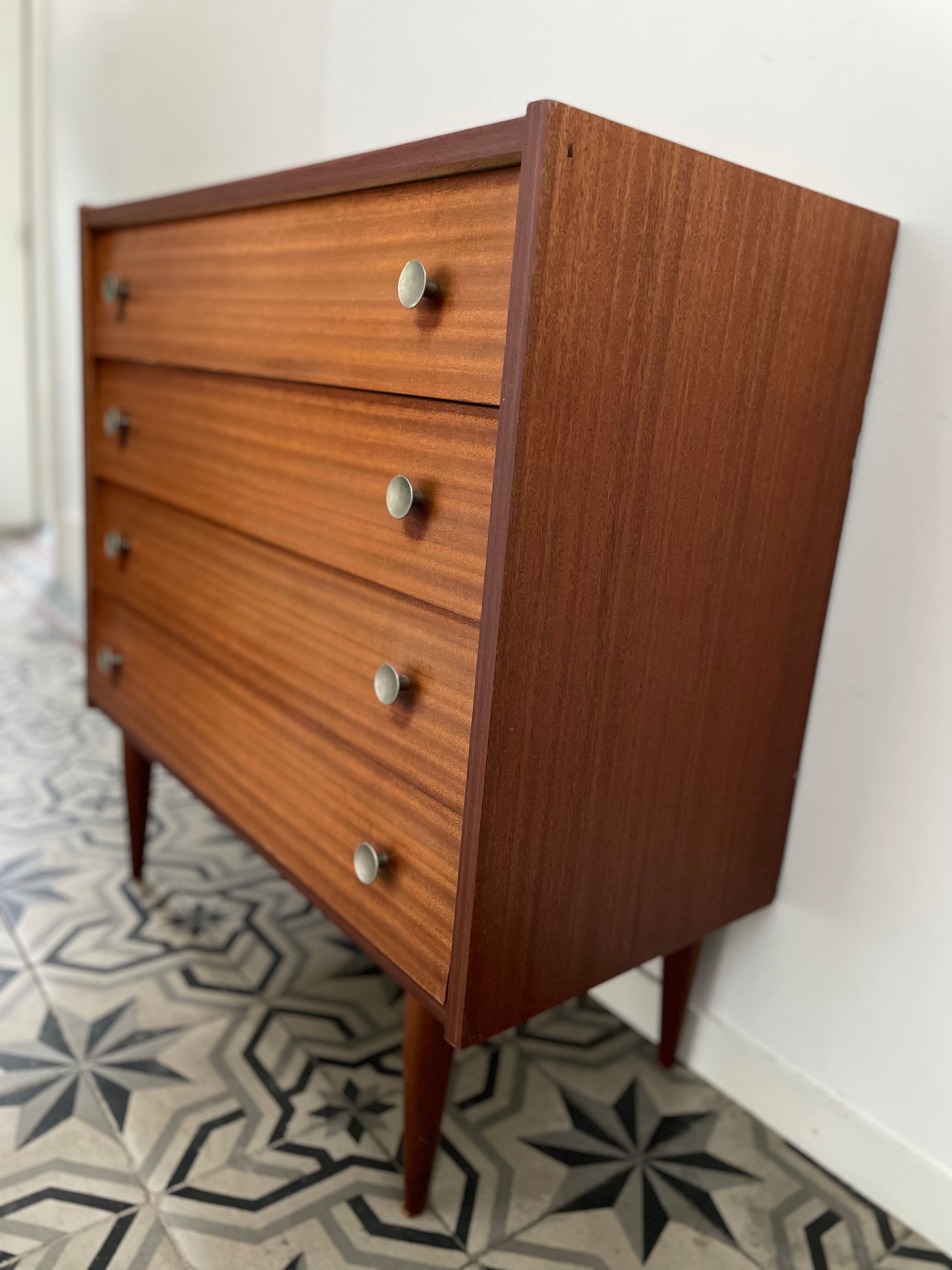 Vintage chest of drawers with 4 drawers, circa 1970