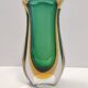 Green and Yellow Sommerso Murano Glass Vase attr. to Flavio Poli, Italy