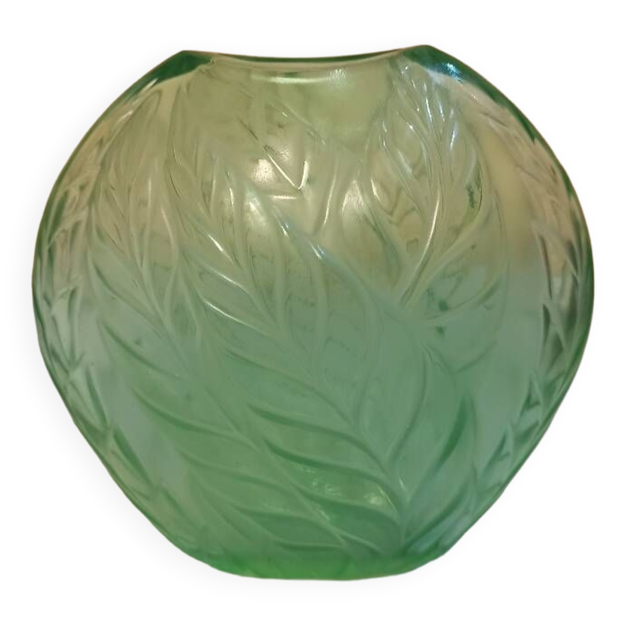 Green Lalique vase