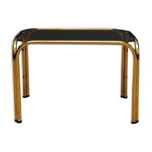 Table basse verre fumé et chrome