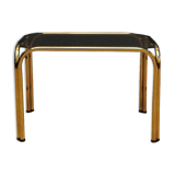 Table basse en verre fumé et chrome