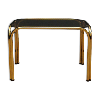 Table basse en verre fumé et chrome