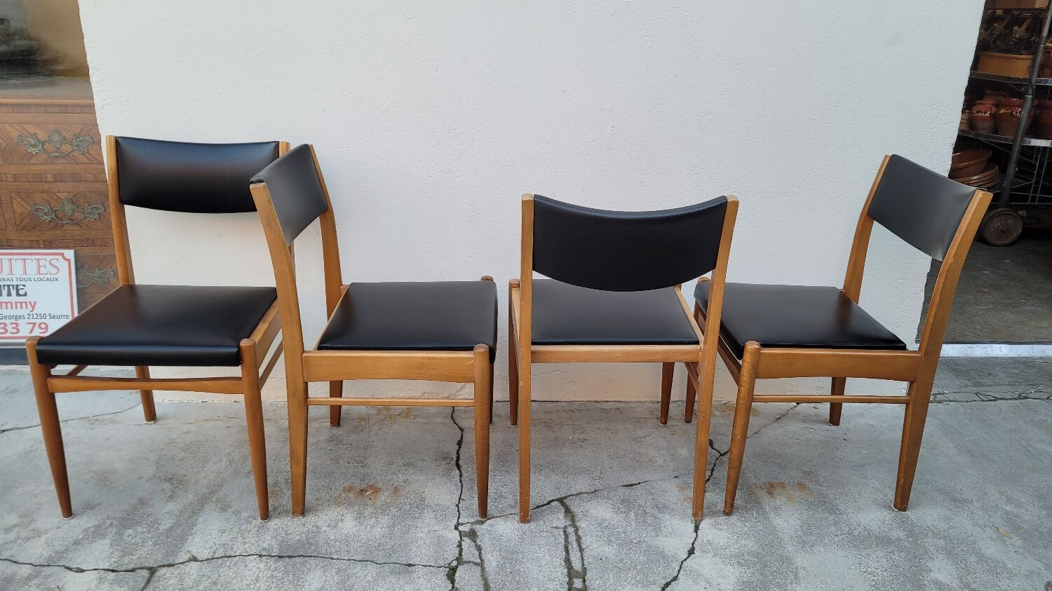 Série de 4 chaises scandinave vintage 1950