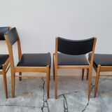 Series of 4 vintage Scandinavian chairs 1950