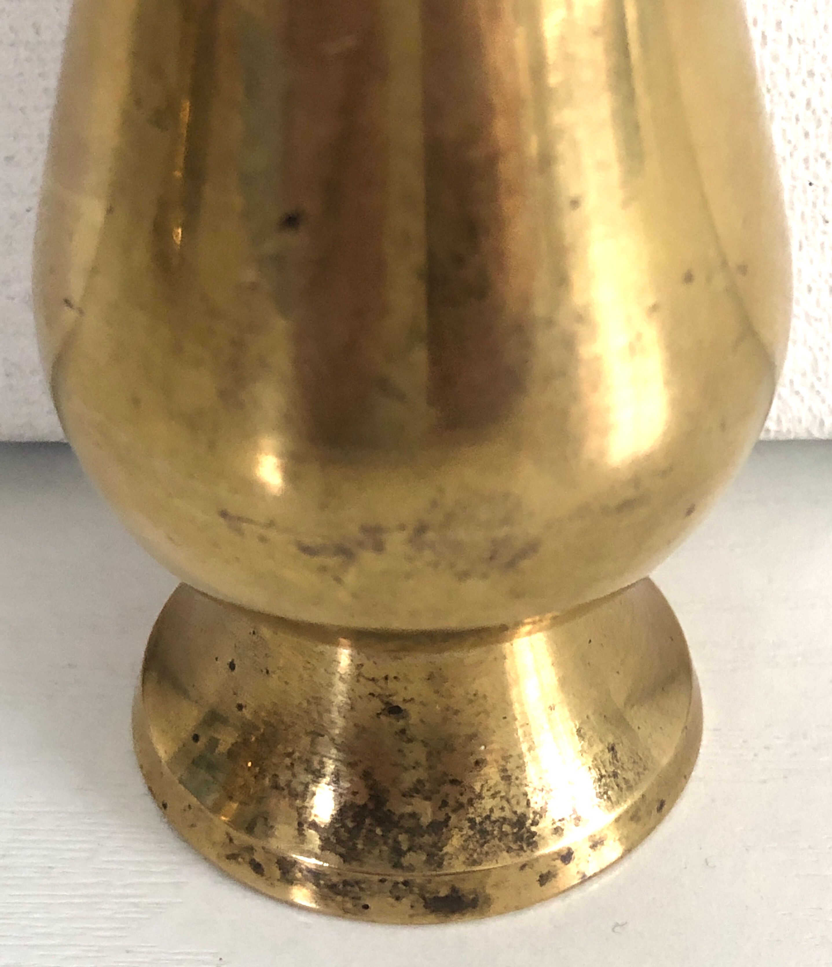 Old gilded brass vase