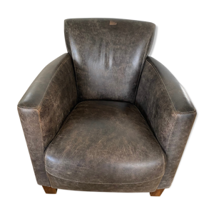 Fauteuil en cuir marron