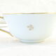 Pair of lunch cup and subcup in porcelain limoges red headband
