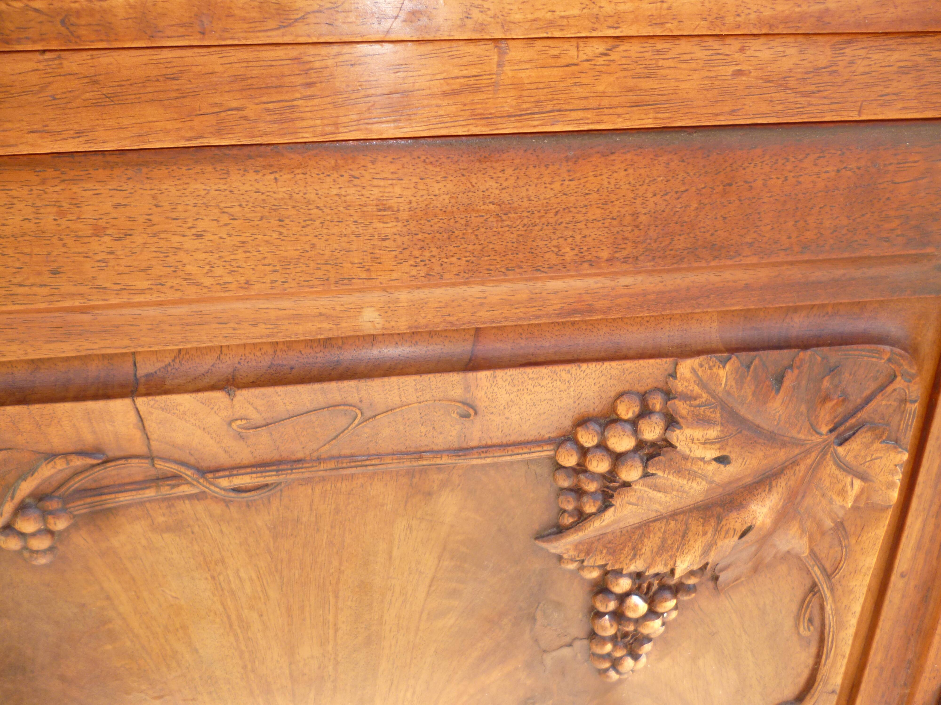 Two-body Art Nouveau 1900 sideboard stamped Georges Ernest Nowak
