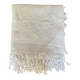 White cotton bedspread, vintage woven cotton bed throw.