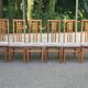 6 Scandinavian dining chairs in solid wood and grey fabric Denmark