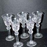 et of 5 diamond cut crystal liqueur glasses