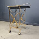 Vintage Italian brass bar cart, 1970s