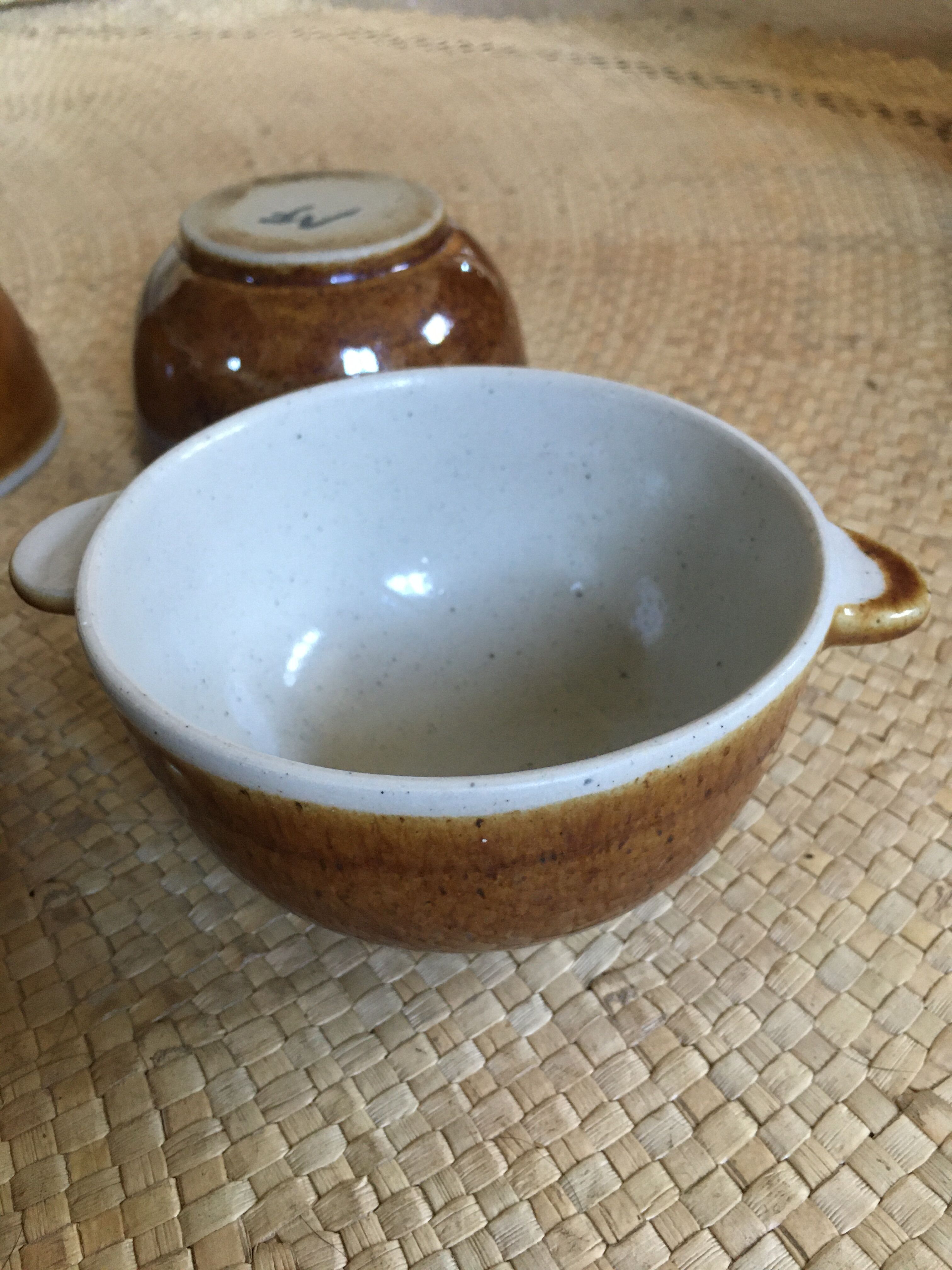 Series of 6 sandstone bowls