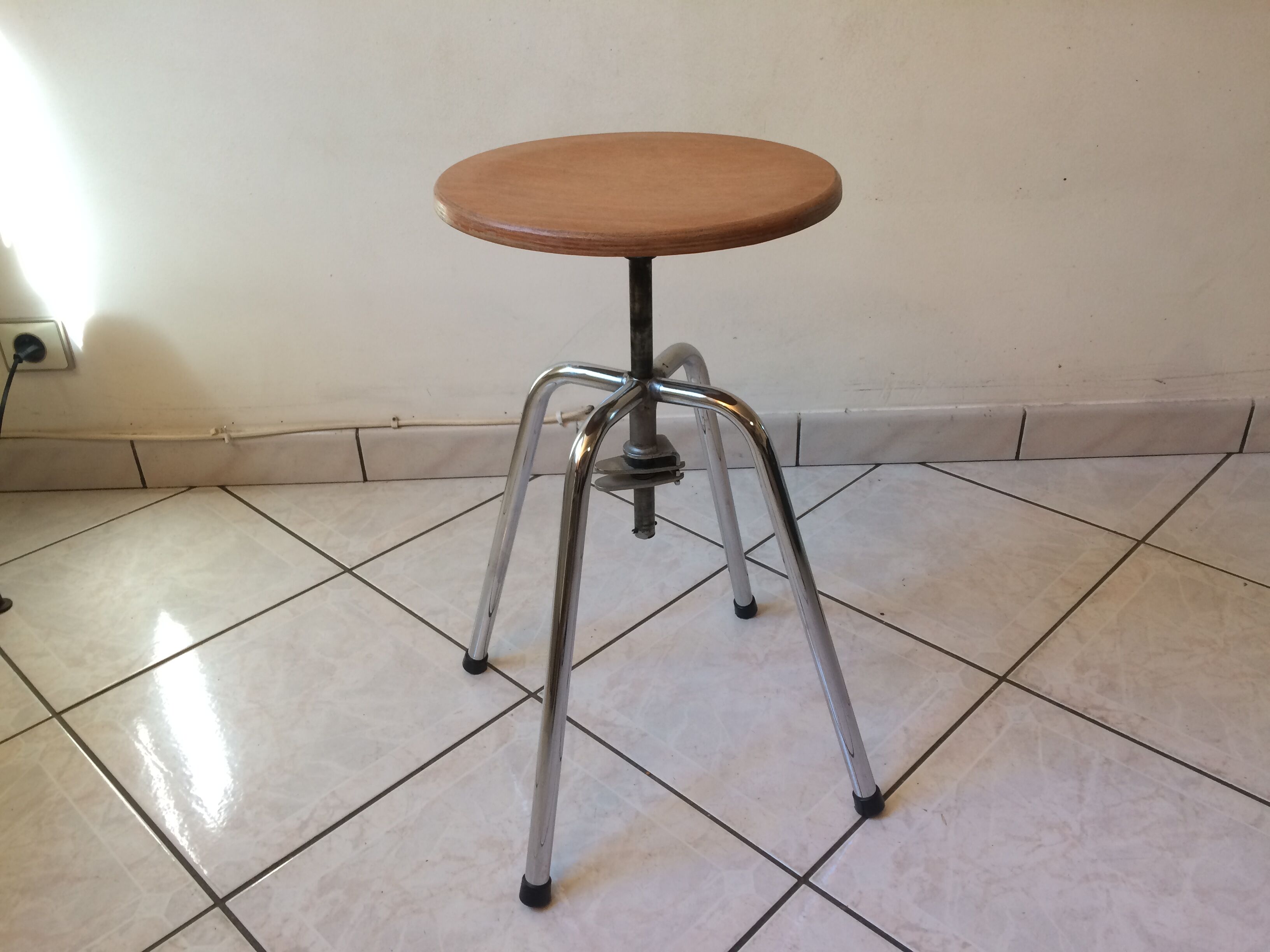 Stool architect design vintage 60 jide limoges swivel telescopic tbe