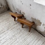 Pair of modernist constructivist wall-mounted bedside tables