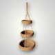 Vintage natural rush three-tier hanging basket