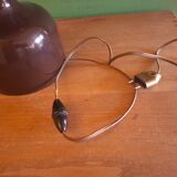 Vintage 70s lamp with a silk shade.