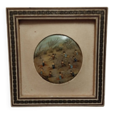 Round miniature painted on mother-of-pearl