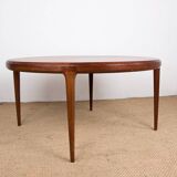 Large Danish round teak coffee table model 283 by Johannes Andersen for CFC Silkeborg 1960.