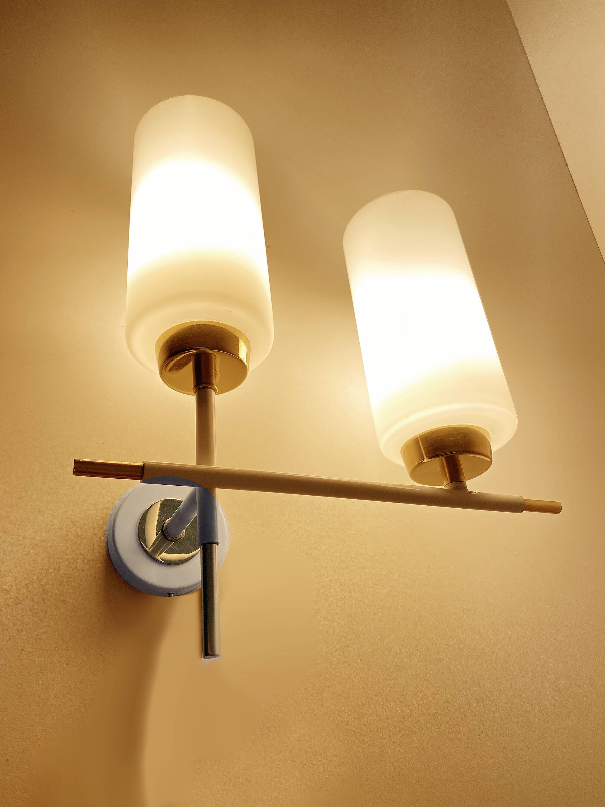 Pair of vintage architectural wall lights, 1960s