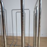 1980s Willi Glaeser Chrome Magazine Rack Record Rack Swiss Midcentury Style