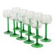 Set of 10 Vintage Luminarc Alsace Wine Glasses Thick Green Stems