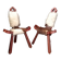 Pair of brutalist tripod chairs in wood and cowhide