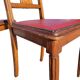 Set of 4 Art Deco Chairs in wood and red imitation leather