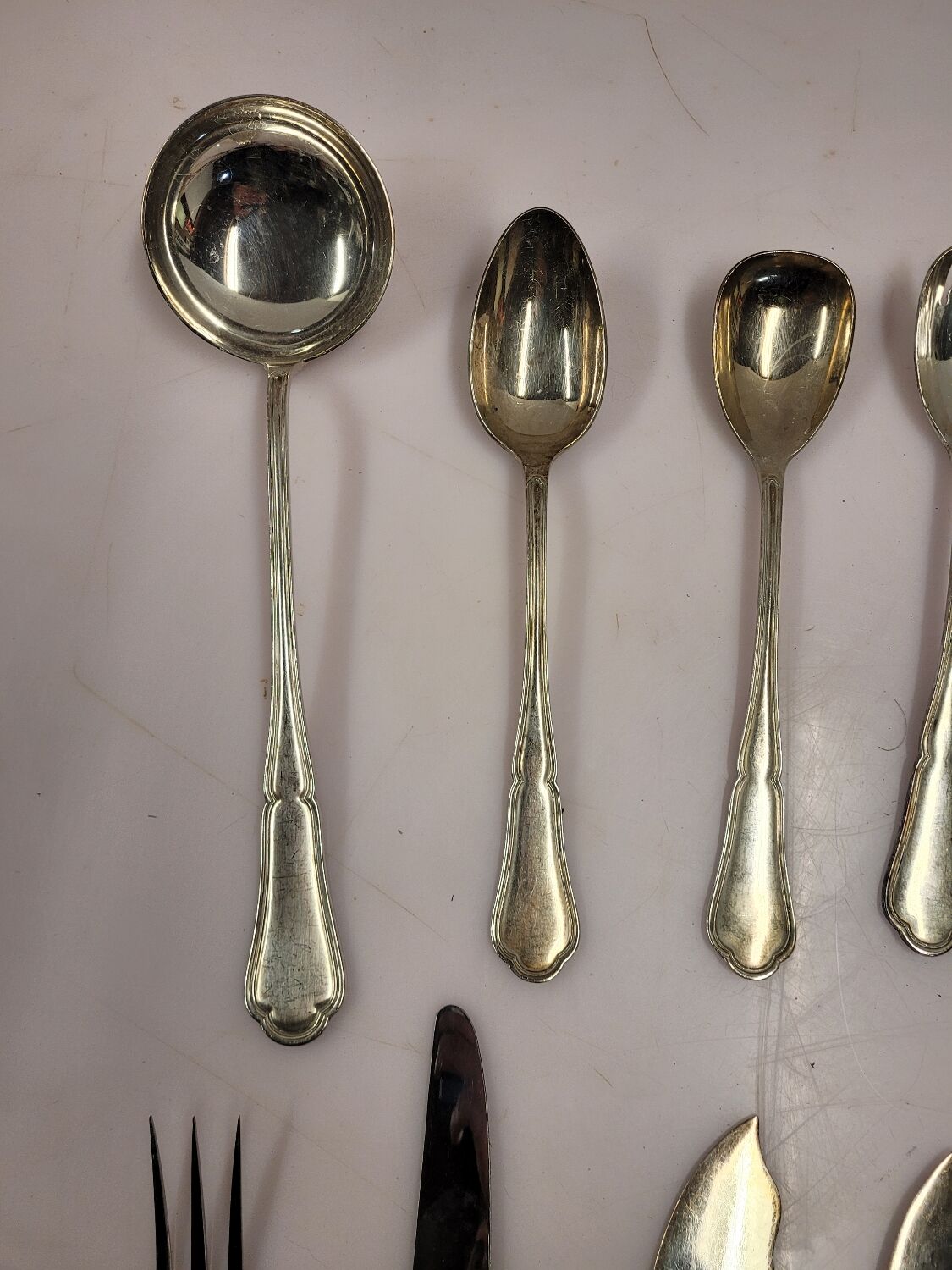 Cutlery set 170 pieces in silver metal goldsmith Chrysalia