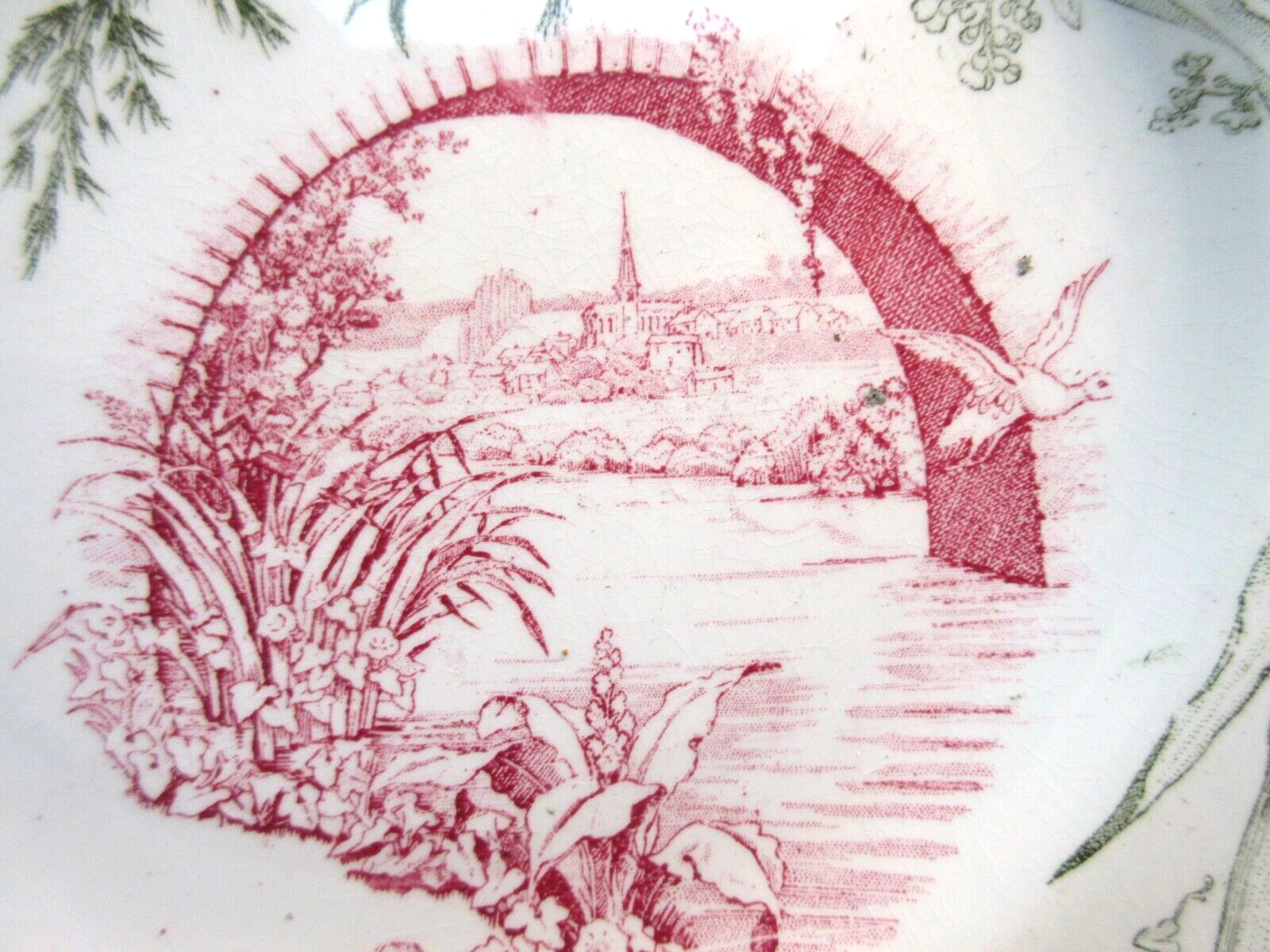 Flat art deco plate in Lunéville porcelain: fluvial model