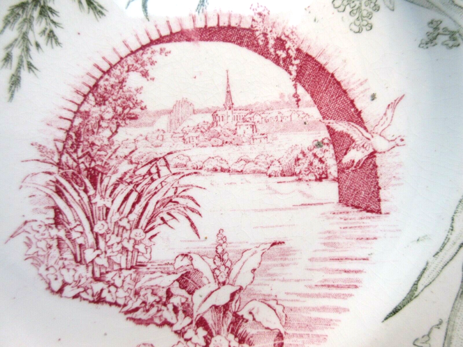 Assiette plate art déco en porcelaine de Lunéville: modèle fluvial