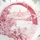 Flat art deco plate in Lunéville porcelain: fluvial model