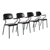 Ensemble de 4 chaises scandinaves, années 1950