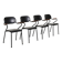 Ensemble de 4 chaises scandinaves, années 1950