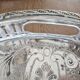 Oval silver-plated metal serving dish