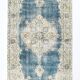 4x7 Rustic Blue & Beige Handmade Persian Rug, 112x212Cm SK 17715