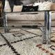Chromium coffee table and 1970s smoked glass