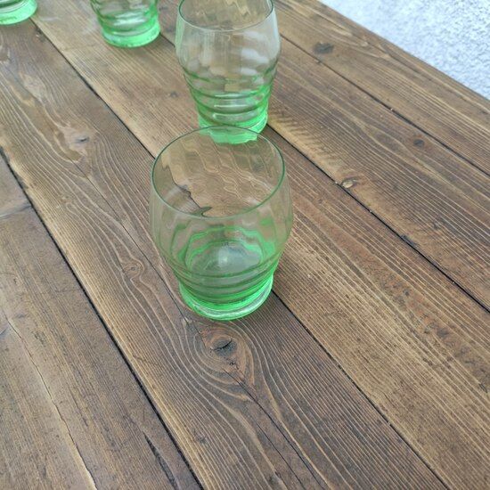 Set of 6 green glasses