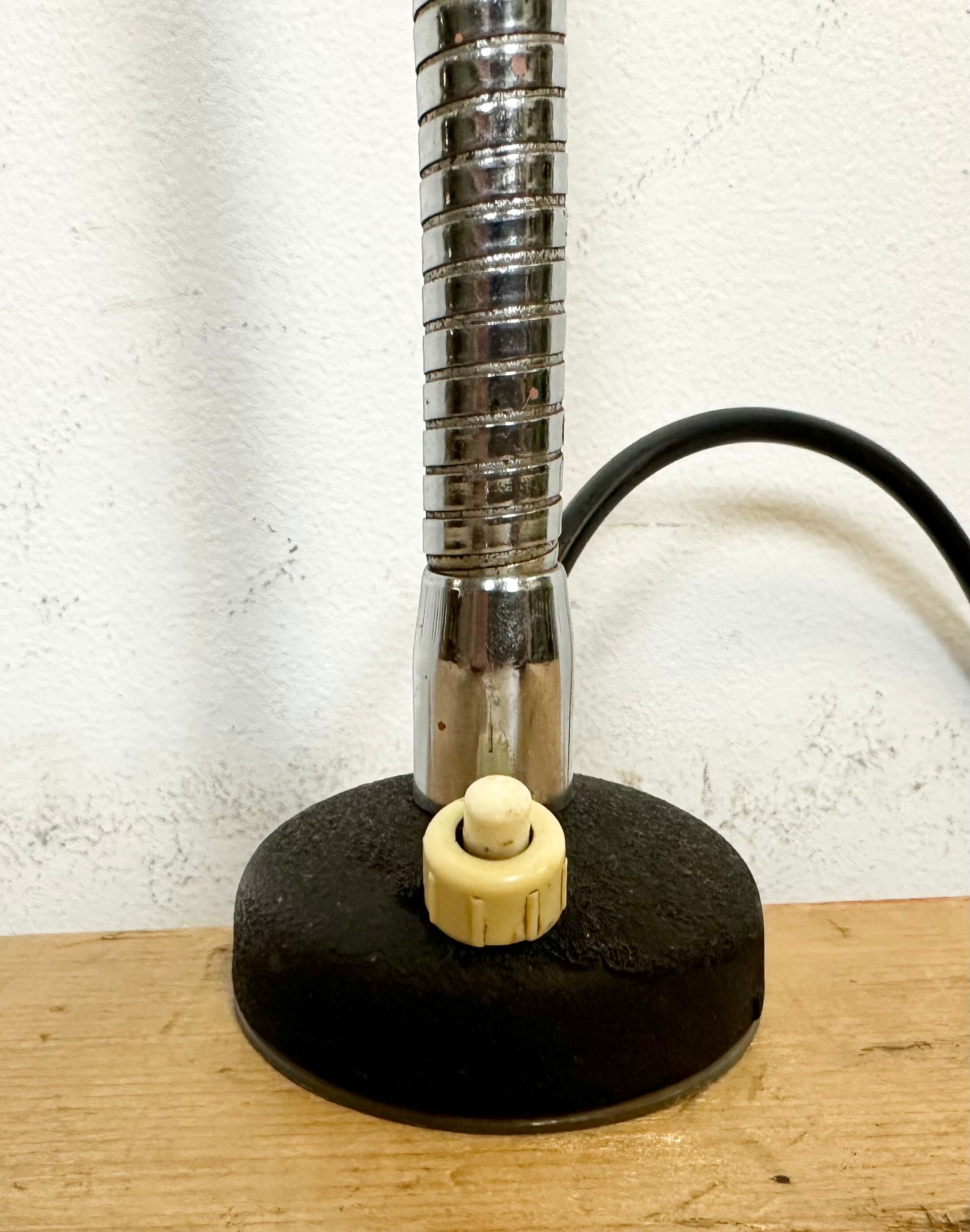 Vintage Chrome Italian Gooseneck Table Lamp, 1960s