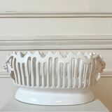 Handmade openwork ceramic fruit bowl