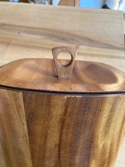Vintage champagne bucket / teak ice cream