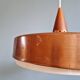 Scandinavian pendant light in copper and teak, 1960s