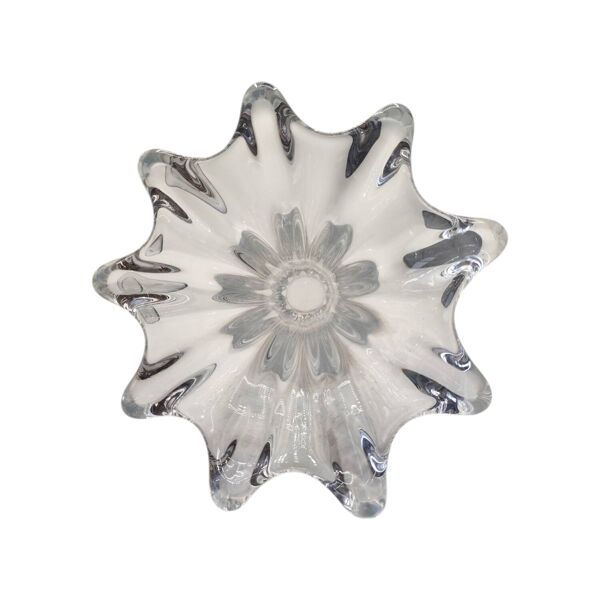 Vase en cristal Vannes vintage des années 1970 - Design sculptural de forme libre