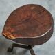 Tree Stump Stool or Solid Wood and Wrought Iron Side Table, Mid-Century