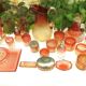 Broc crystal Baccarat red in gradient model Bamboo torso ribs, H 30 cm