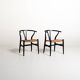 Ensemble de 2 chaises "Wishbone Chair" "CH24" par Hans J. Wegner, 1950