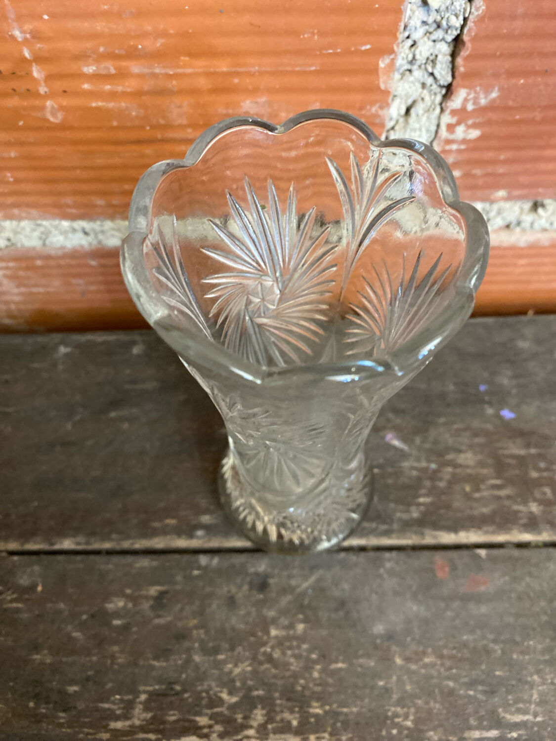Vintage 1970s Moulded Glass Vase Made in Germany